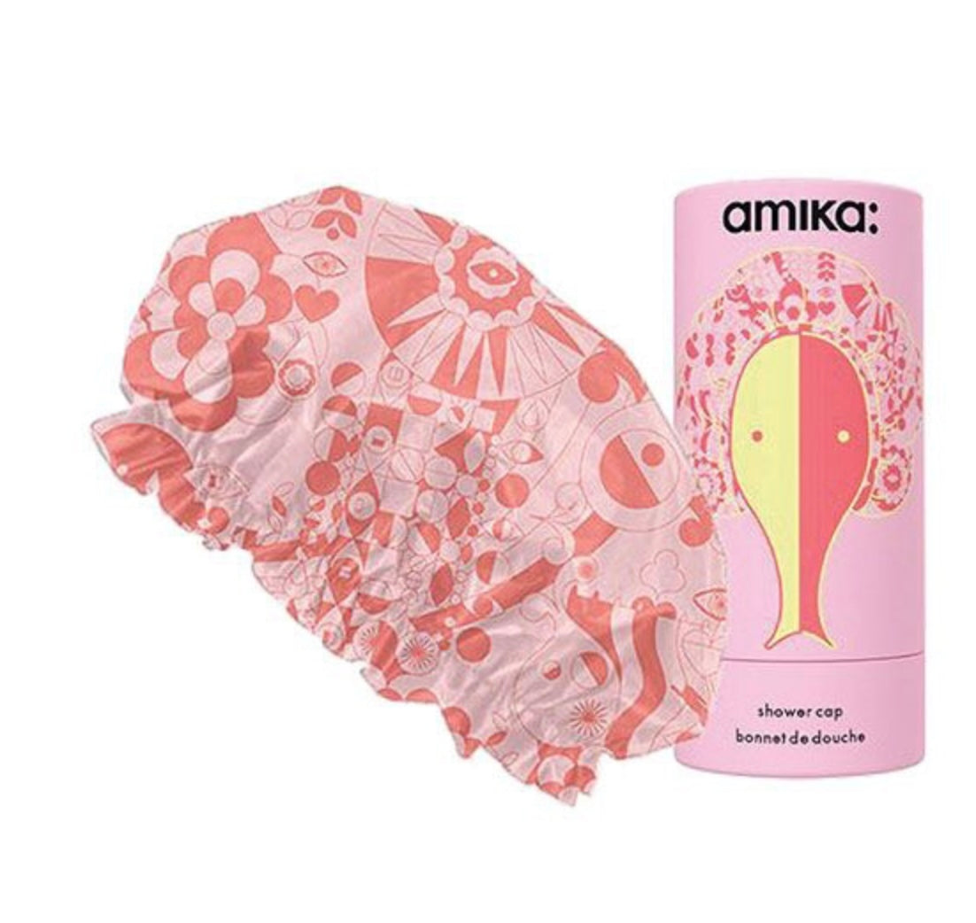 AMIKA - Pink Signature Print Shower Cap