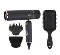 Aria Beauty - Blowdryer & Paddle Brush Set - Sleek Black