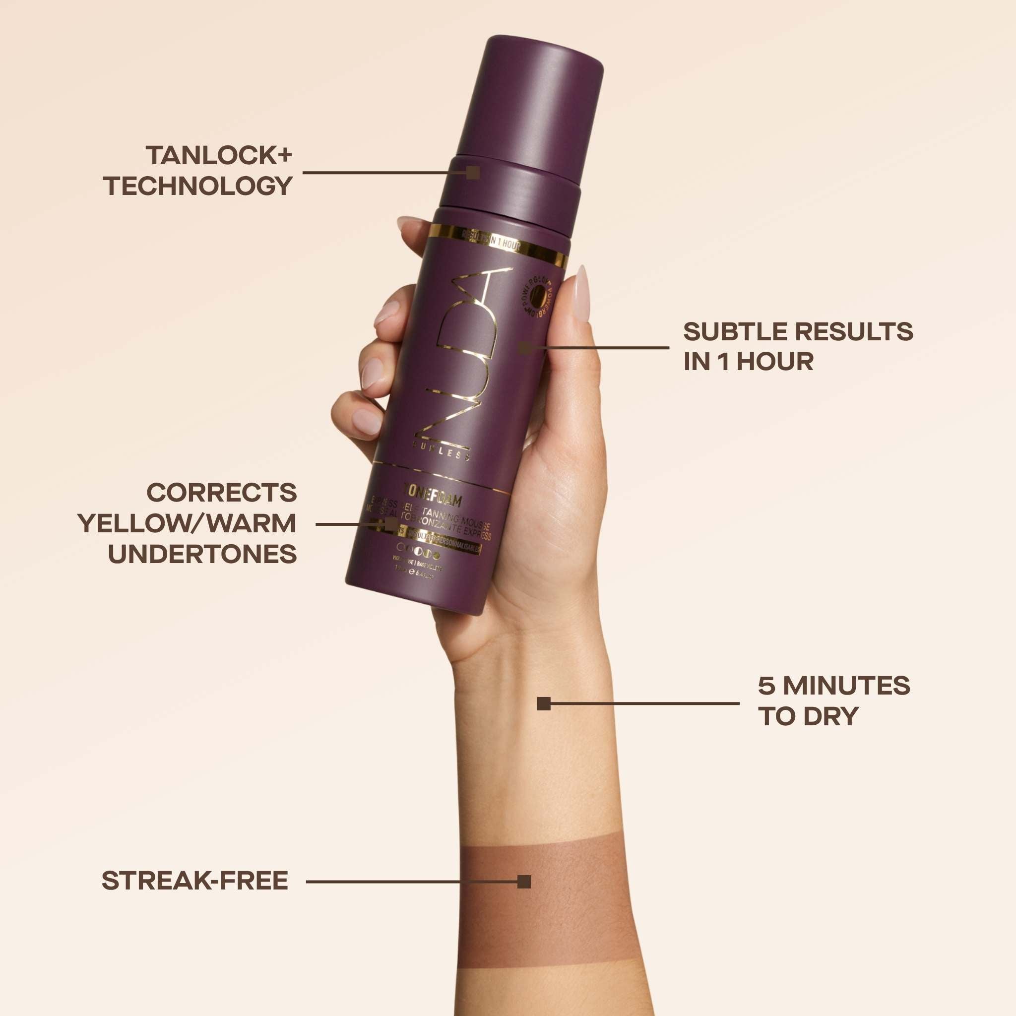 Nuda NUDA - TONEFOAM Express Self Tanning Mousse (Violet) - photo 4